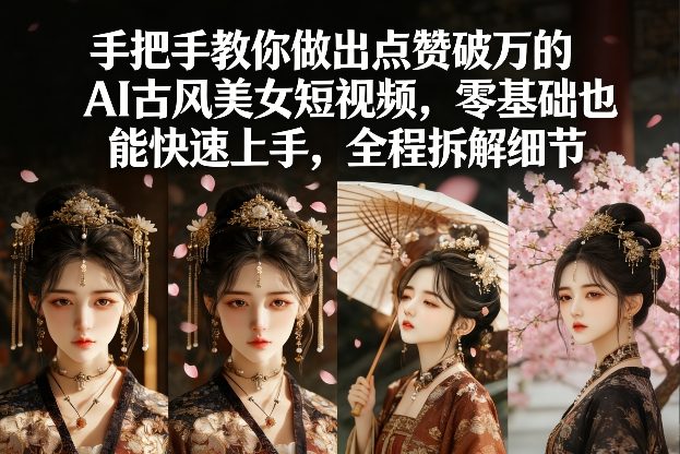 手把手教你做出点赞破万的AI古风美女短视频，零基础也能快速上手，全程拆解细节-藏宝阁