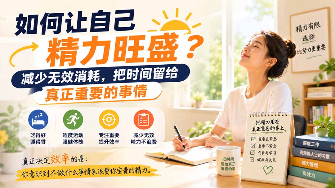 付费文章：如何让自己精力旺盛？减少无效消耗，把时间留给真正重要的事情-藏宝阁