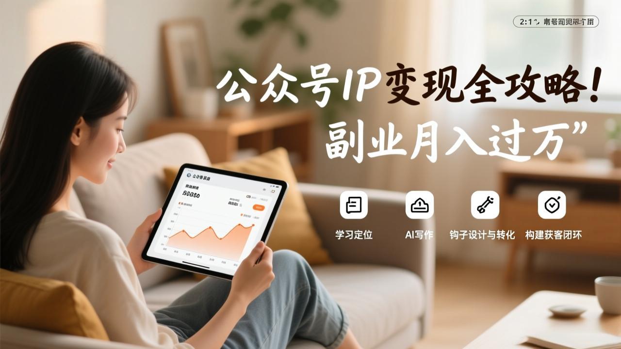 公众号IP变现全攻略，学习定位、AI写作、钩子设计与转化，构建获客闭环，副业月入过万-藏宝阁