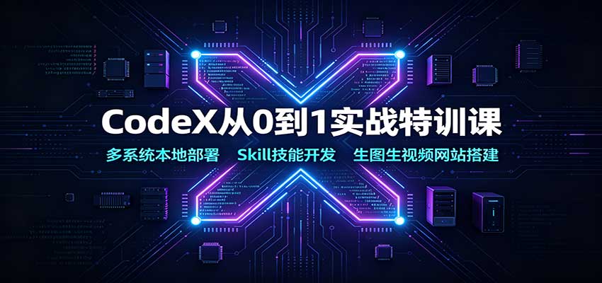 CodeX从0到1实战特训课：多系统本地部署，Skill技能开发，生图生视频网站搭建-藏宝阁
