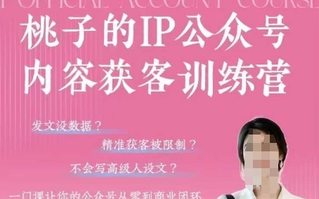桃子IP公众号内容获客训练营(第3期)，一门让你公众号从0到商业闭环的课程-藏宝阁