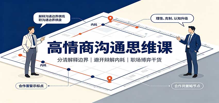 高情商沟通思维课：分清解释边界，避开辩解内耗，职场博弈干货-藏宝阁