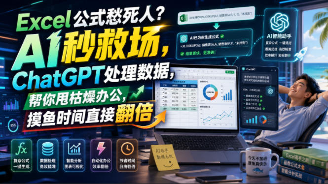 Excel公式愁死人？AI秒救场，ChatGPT处理数据，帮你甩枯燥办公，摸鱼时间直接翻倍【原创双语字幕】-藏宝阁