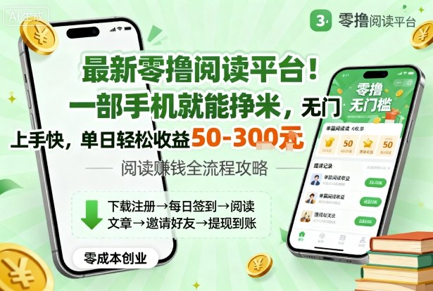 最新零撸阅读平台！一部手机就能挣米，无门槛上手快，单日轻松收益50-3张【揭秘】-藏宝阁