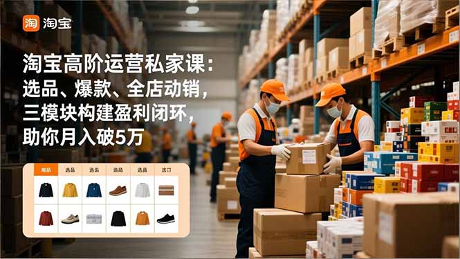 淘宝高阶运营私家课：选品、爆款、全店动销，三模块构建盈利闭环，助你月入破5万(更新12月-藏宝阁