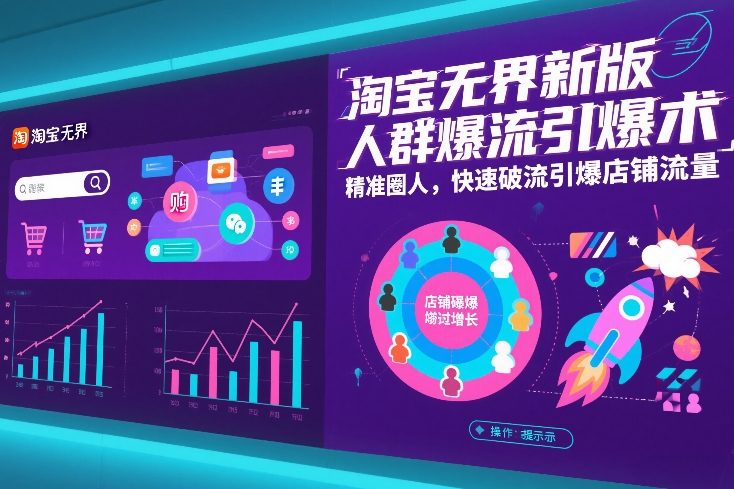 淘宝无界新版人群爆流引爆术，精准圈人，快速破流引爆店铺流量-藏宝阁