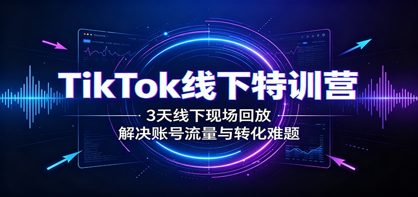 TikTok线下特训营：3天线下现场回放，解决账号流量与转化难题-藏宝阁