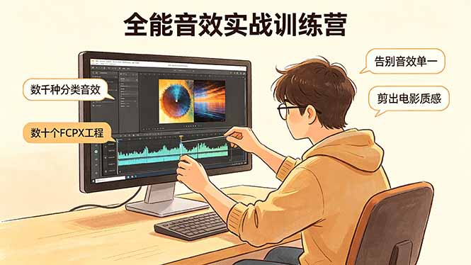 全能音效实战训练营：数千种分类音效+数十个FCPX工程，告别音效单一，剪出电影质感-藏宝阁