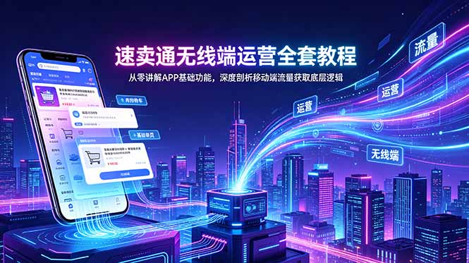 速卖通无线端运营全套教程，从零讲解APP基础功能，深度剖析移动端流量获取底层逻辑-藏宝阁
