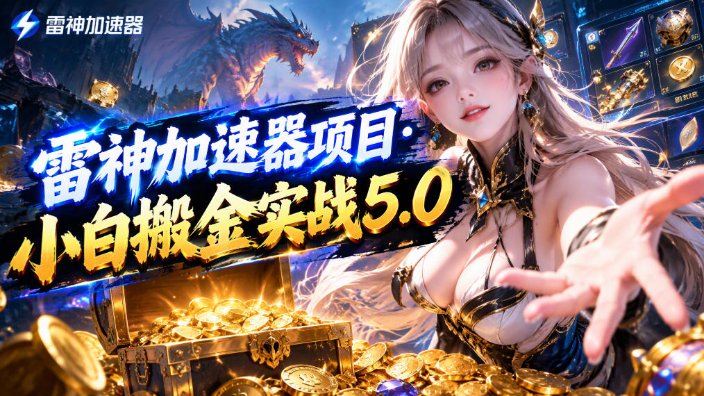 雷神加速器项目·小白搬金实战5.0，抖音W播100-150r，小白入局一天也能几十r-藏宝阁