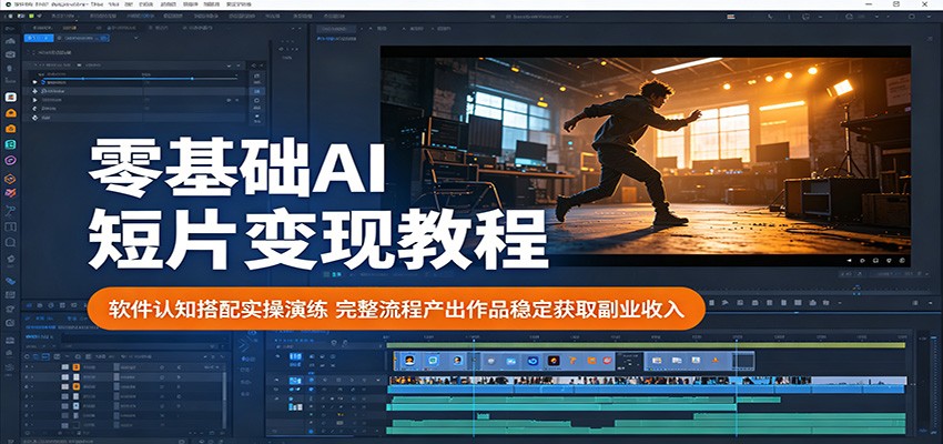 零基础AI短片变现教程：软件认知搭配实操演练，完整流程产出作品稳定获取副业收入-藏宝阁