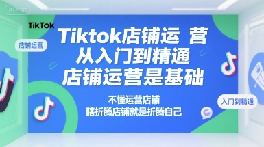 Tiktok店铺运营从入门到精通，店铺运营是基础，不懂运营店铺，瞎折腾店铺就是折腾自己-藏宝阁