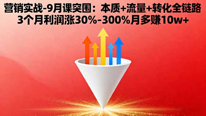 营销实战-9月突围课:本质+流量+转化全链路 3个月利润涨30%-300%月多赚10w+-藏宝阁