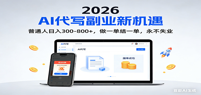 2026 副业首选！AI 代写日入 300-800，普通人0门槛，做一单结一单！-藏宝阁