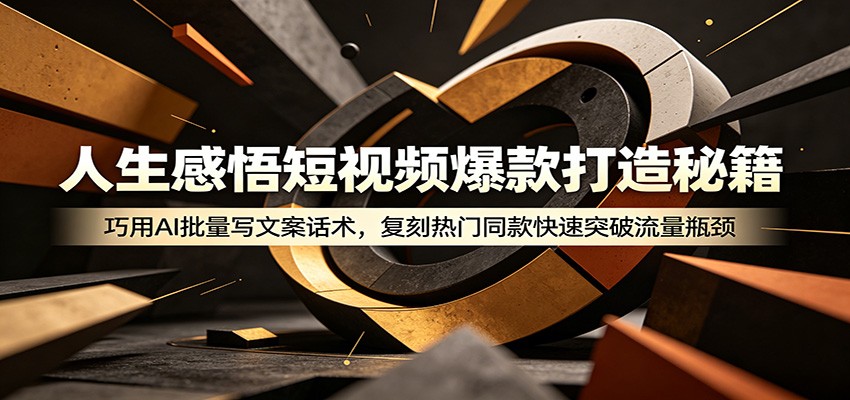 人生感悟短视频爆款打造秘籍：巧用A 批量写文案话术，复刻热门同款快速突破流量瓶颈-藏宝阁