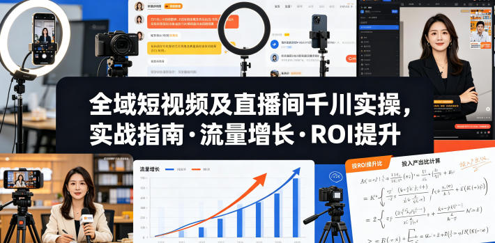 全域短视频及直播间千川实操，实战指南·流量增长·ROI提升(更新)-藏宝阁