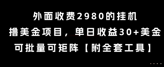 外面收费2980的挂G撸美金项目，单日收益30+美金，可批量可矩阵【揭秘】-藏宝阁