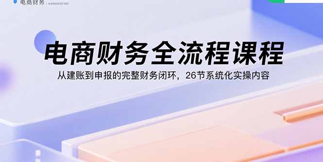 电商财务全流程课程：从建账到申报的完整财务闭环，26节系统化实操内容-藏宝阁