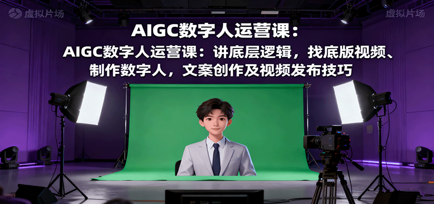 AIGC数字人运营课：讲底层逻辑，找底版视频、制作数字人，文案创作及视频发布技巧-藏宝阁