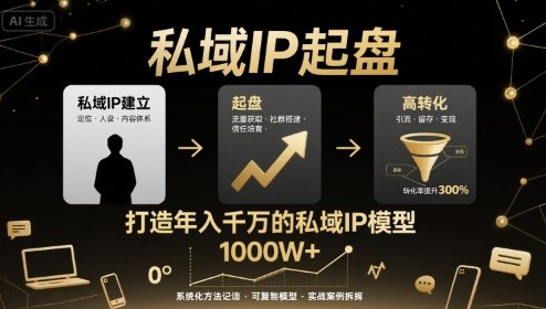 私域IP起盘，私域ip建立、起盘、高转化，打造年入千万的私域ip模型-藏宝阁