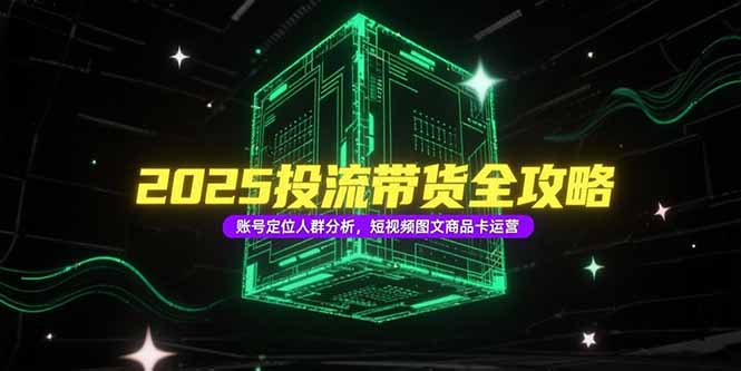 2025投流带货全攻略，账号定位人群分析，短视频图文商品卡运营-藏宝阁