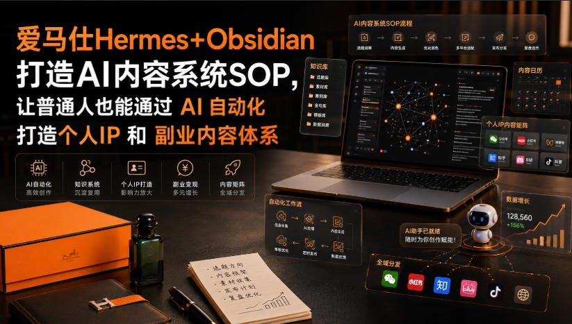 爱马仕Hermes+Obsidian打造AI内容系统SOP，让普通人也能通过 AI 自动化打造个人IP 和 副业内容体系-藏宝阁