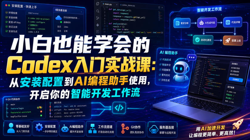 小白也能学会的Codex入门实战课：从安装配置到AI编程助手使用，开启你的智能开发工作流-藏宝阁