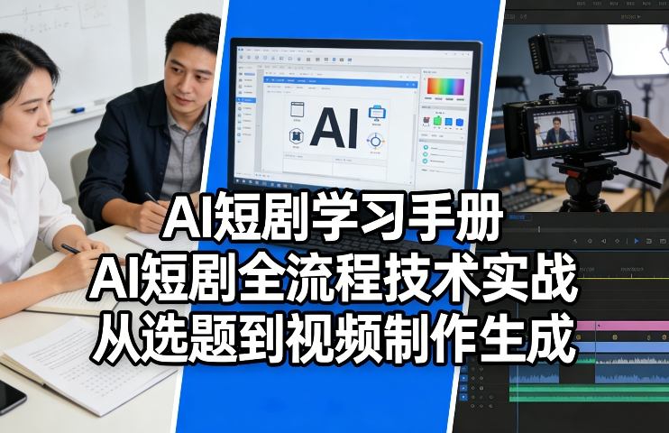 AI短剧学习手册，AI短剧全流程技术实战，从选题到视频制作生成-藏宝阁