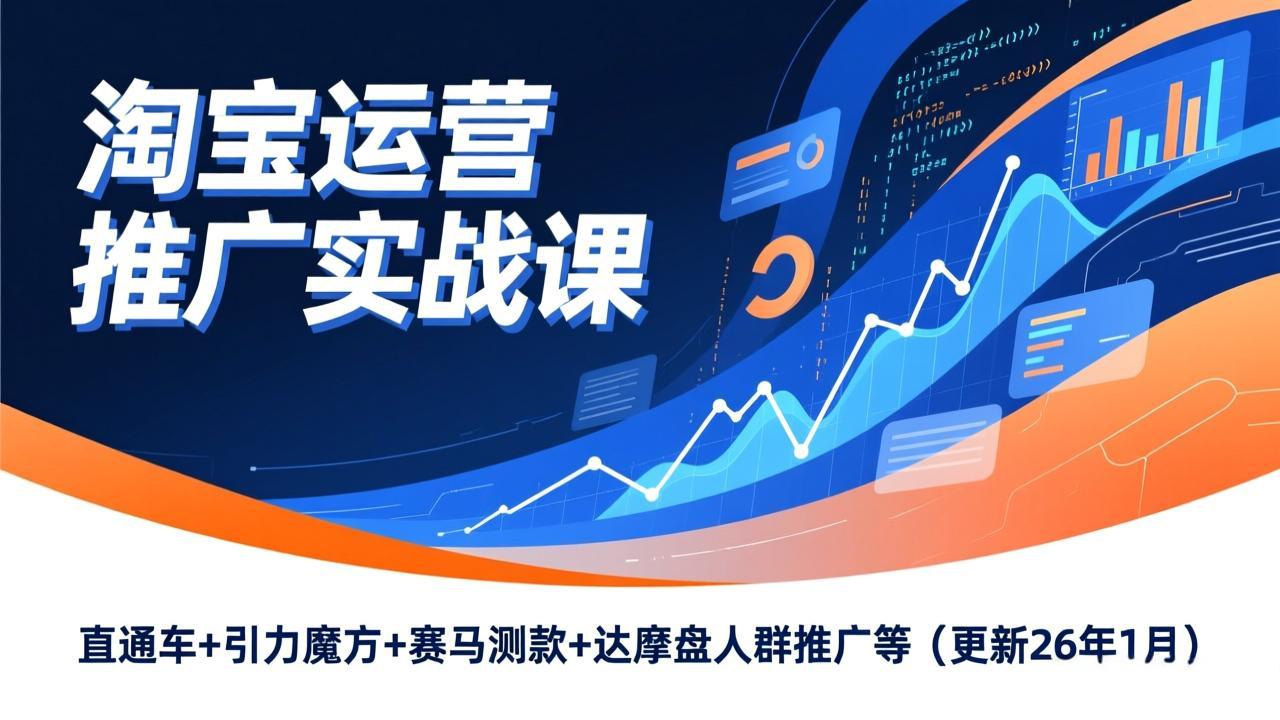 淘宝运营推广实战课，直通车+引力魔方+赛马测款+达摩盘人群推广等(更新26年1月-藏宝阁