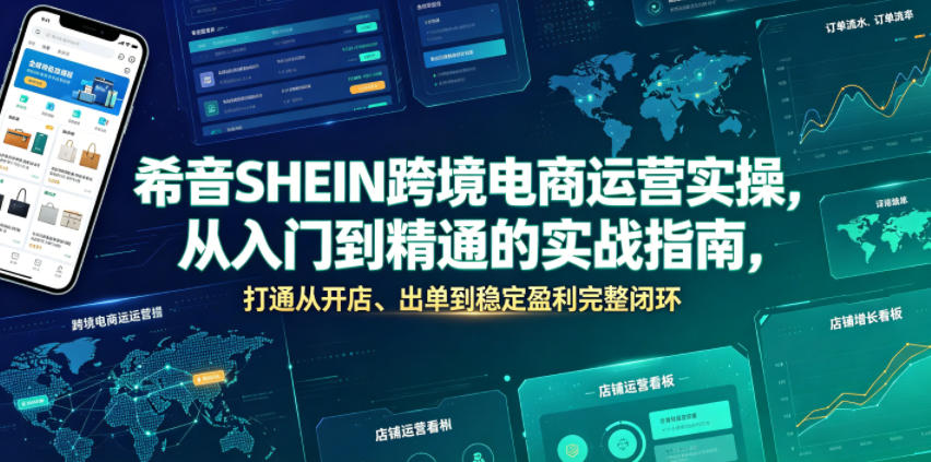 希音SHEIN跨境电商运营实操，从入门到精通的实战指南，打通从开店、出单到稳定盈利完整闭环-藏宝阁