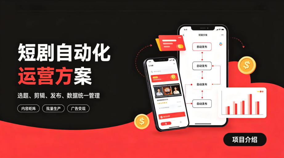 快手全自动短剧矩阵项目｜自动化分发，流量持续变现【揭秘】-藏宝阁