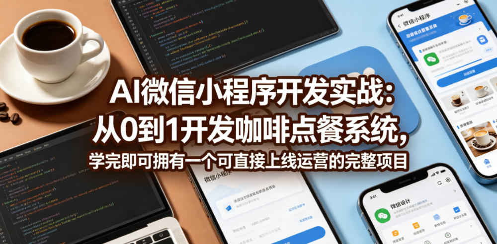 AI微信小程序开发实战：从0到1开发咖啡点餐系统，学完即可拥有一个可直接上线运营的完整项目-藏宝阁