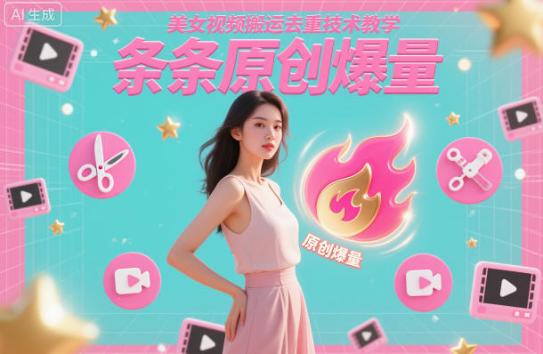 美女视频搬运去重技术教学，条条原创爆量-藏宝阁