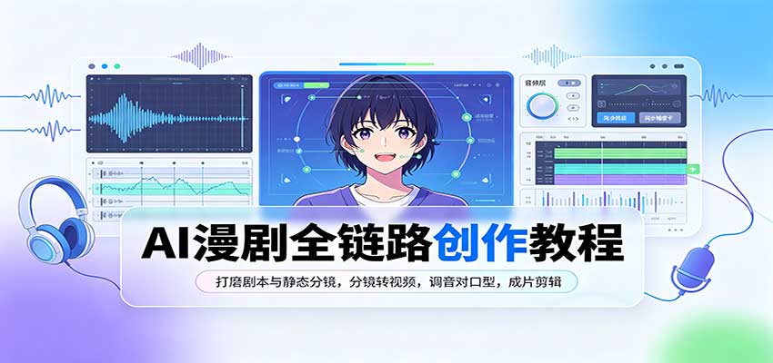 AI漫剧全链路创作教程：打磨剧本与静态分镜，分镜转视频，调音对口型，成片剪辑-藏宝阁