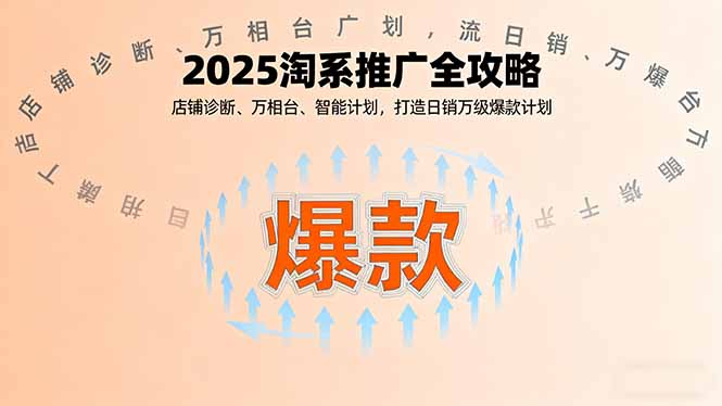 2025淘系推广全攻略，店铺诊断、万相台、智能计划，打造日销万级爆款计划-藏宝阁