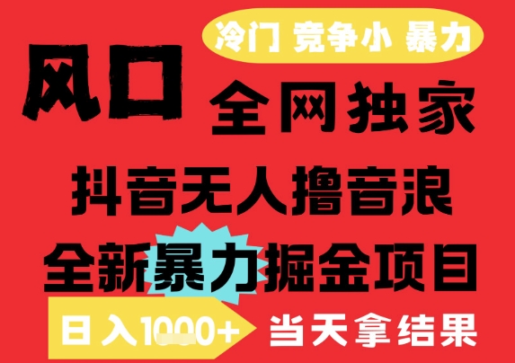 25年6月高爆抖音无人直播最新撸音浪掘金项目，解放双手小白可做，无脑日入1k+，门槛低【揭秘】-藏宝阁