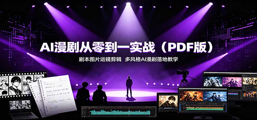 AI漫剧从零到一实战(PDF版)：剧本图片运镜剪辑，多风格AI漫剧落地教学-藏宝阁