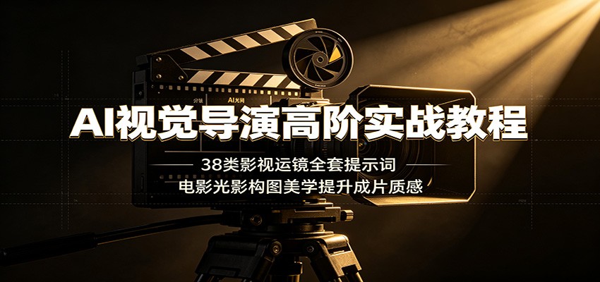 AI视觉导演高阶实战教程：38类影视运镜全套提示词，电影光影构图美学提升成片质感-藏宝阁