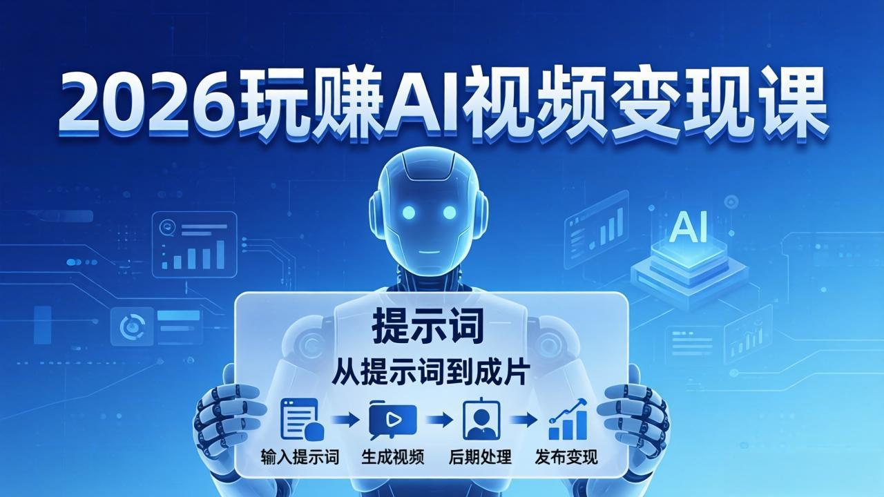 2026玩赚AI视频变现课：掌握 AI 视频全流程技能，从提示词到成片高效产出-藏宝阁
