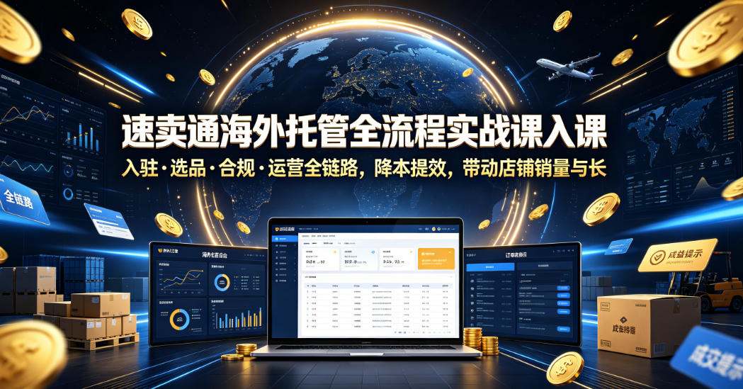 速卖通海外托管全流程实战课入驻・选品・合规・运营全链路，降本提效，带动店铺销量与收益增长-藏宝阁
