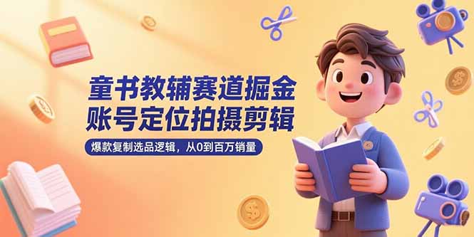 童书教辅赛道掘金，账号定位拍摄剪辑，爆款复制选品逻辑，从0到百万销量-藏宝阁