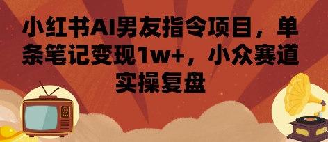 小红书AI男友指令项目，单条笔记变现1w+，小众赛道实操复盘-藏宝阁