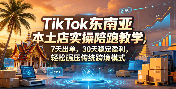 TikTok东南亚本土店实操陪跑教学，7天出单，30天稳定盈利，轻松碾压传统跨境模式-藏宝阁