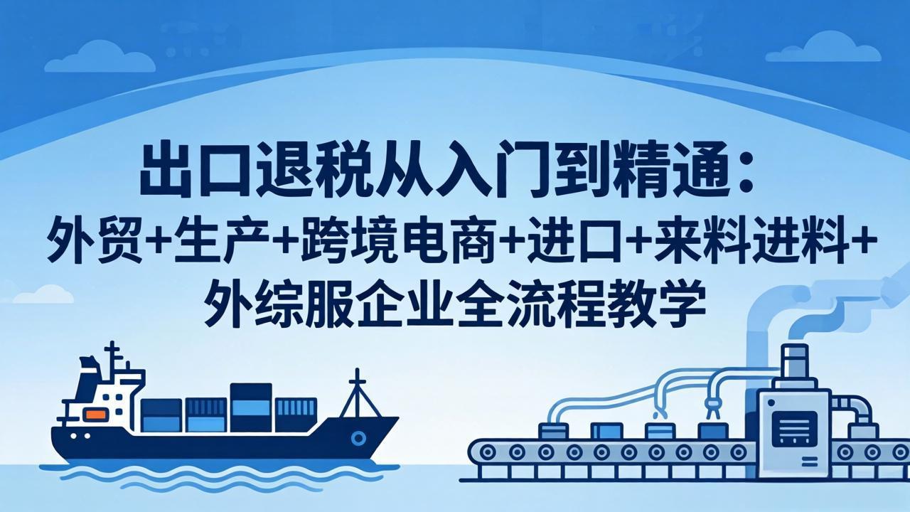 出口退税从入门到精通：外贸+生产+跨境电商+进口+来料进料+外综服企业全流程教学-藏宝阁