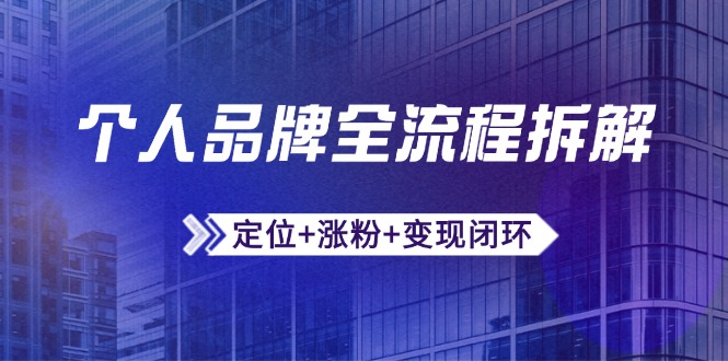 个人品牌全流程拆解：定位+涨粉+变现闭环，微信生态运营与资源整合-藏宝阁
