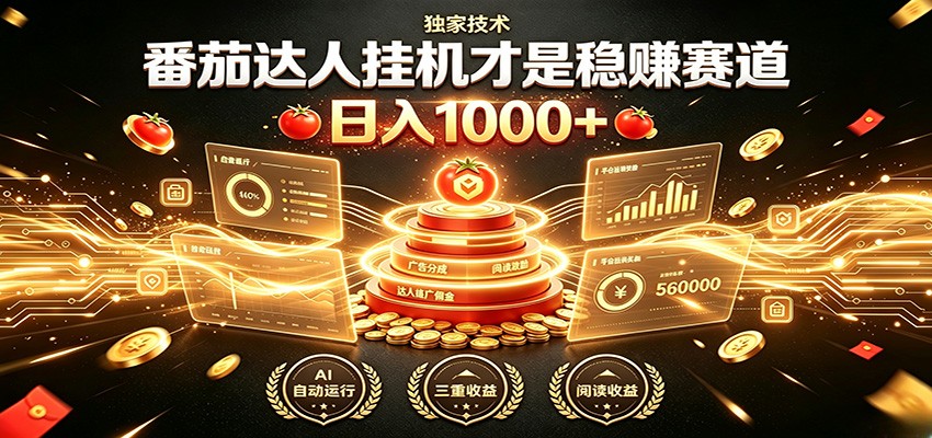 别再瞎找副业！番茄达人挂机才是稳赚赛道 日入1000+-藏宝阁