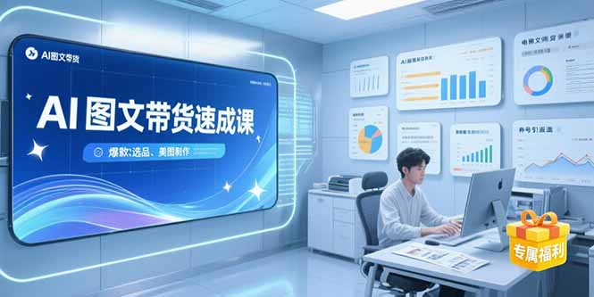 AI图文带货速成课，养号引流秘籍，爆款选品策略，美图制作全流程-藏宝阁