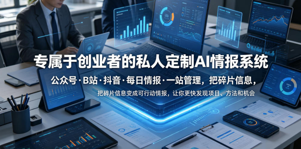 专属于创业者的私人定制AI情报系统，公众号·B站·抖音·每日情报·一站管理，把碎片信息变成可行动情报，让你更快发现项目、方法和机会-藏宝阁