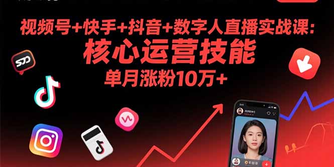 视频号+快手+抖音+数字人直播实战课(9月-藏宝阁