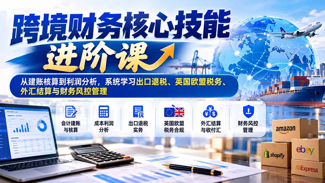 跨境财务核心技能进阶课：从建账核算到利润分析，系统学习出口退税、英国欧盟税务、外汇结算与财务风控管理-藏宝阁